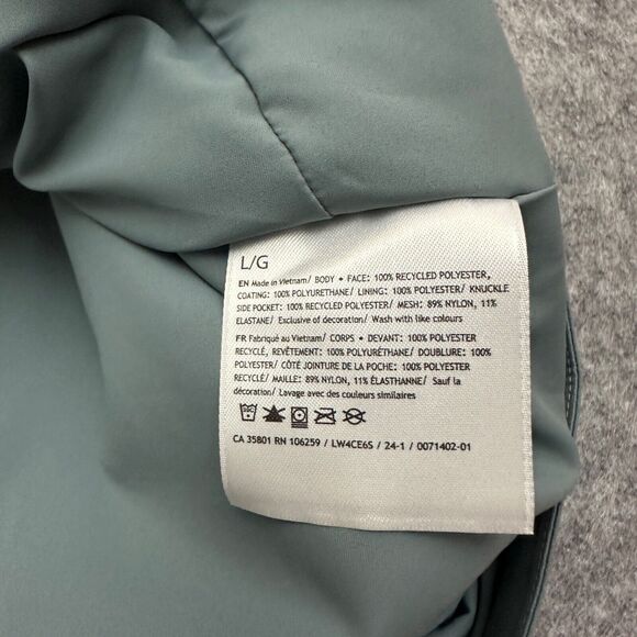 Lululemon Mid-Length Waterproof Rain Coat Jacket BGIB Belgian Blue Gray Size L - Picture 16 of 16